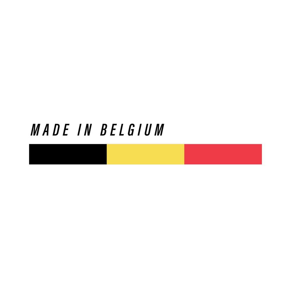 Made in Belgium, badge or label with flag isolated vector