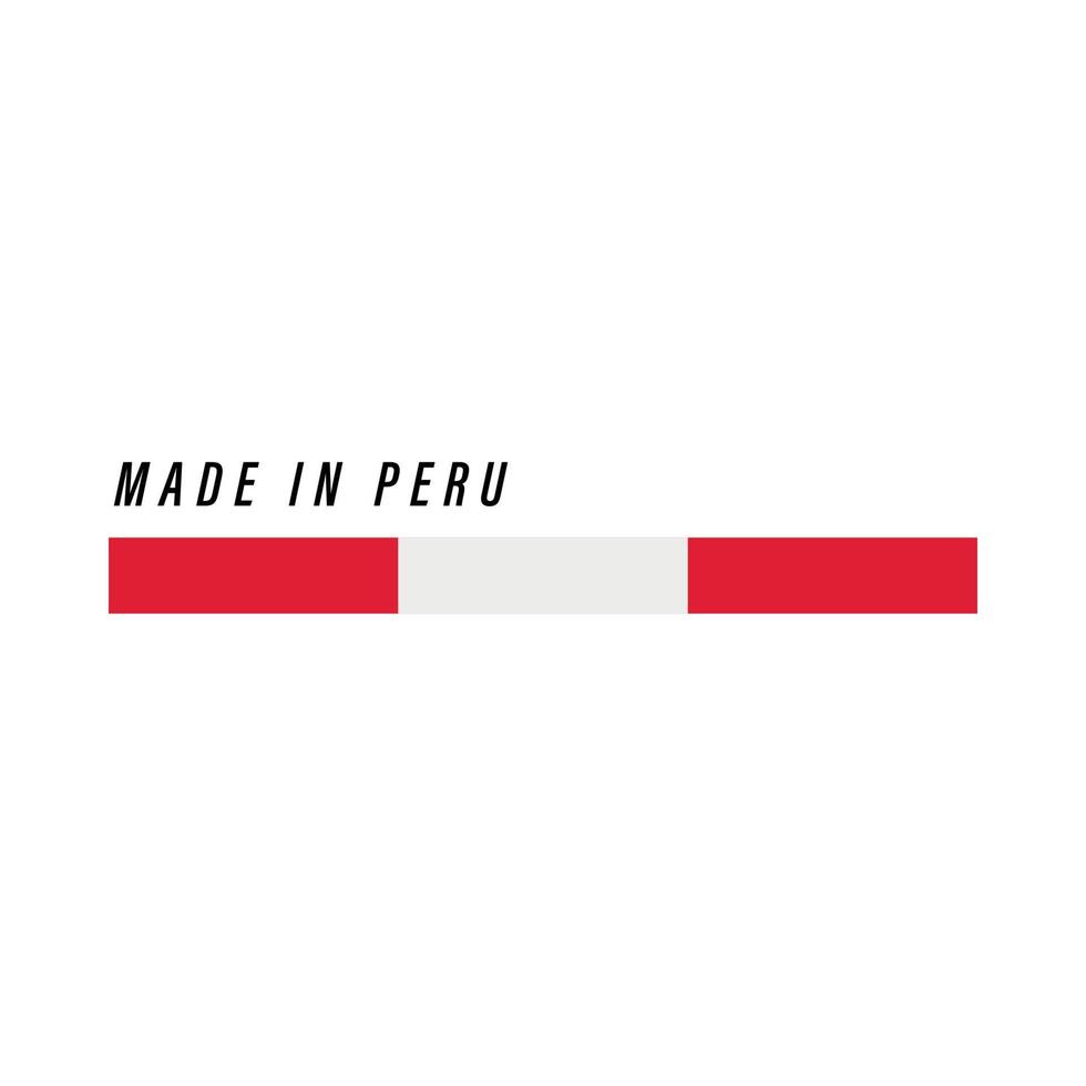 Made in Peru, badge or label with flag isolated vector