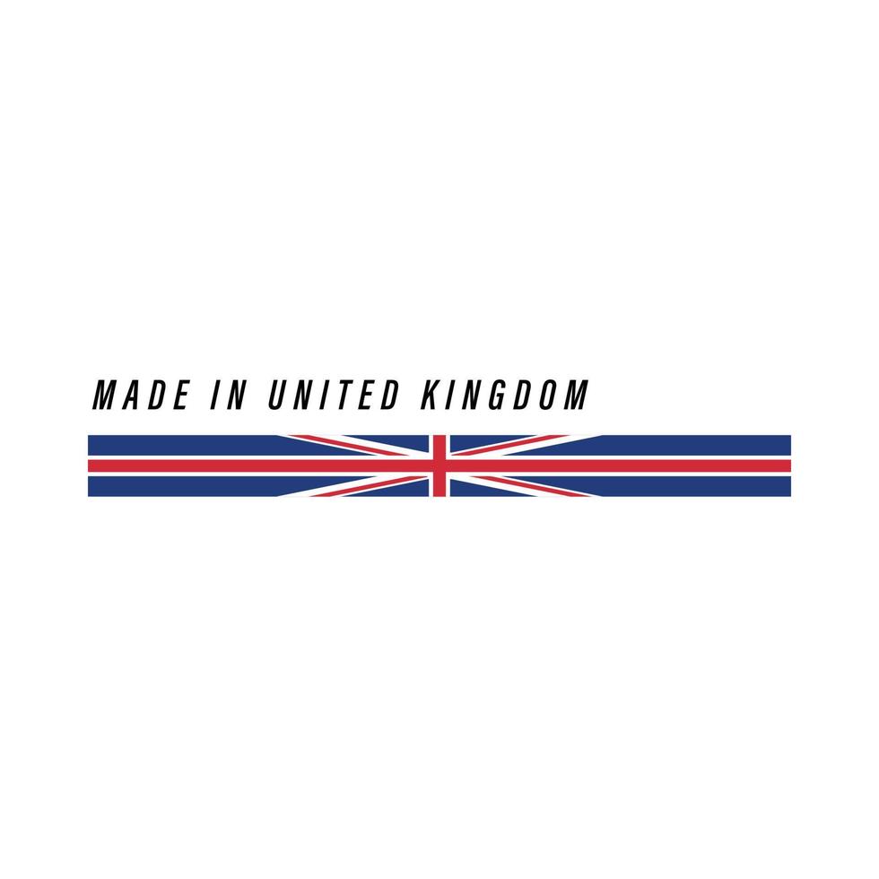 Made in United Kingdom, badge or label with flag isolated vector