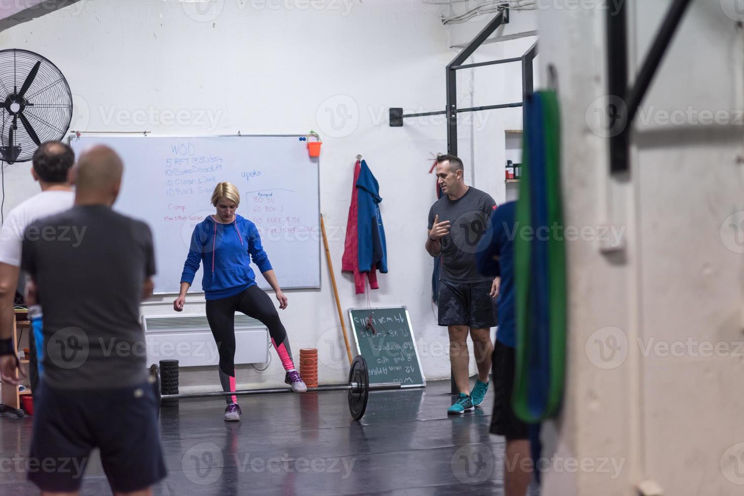 Fitness class in gym photo