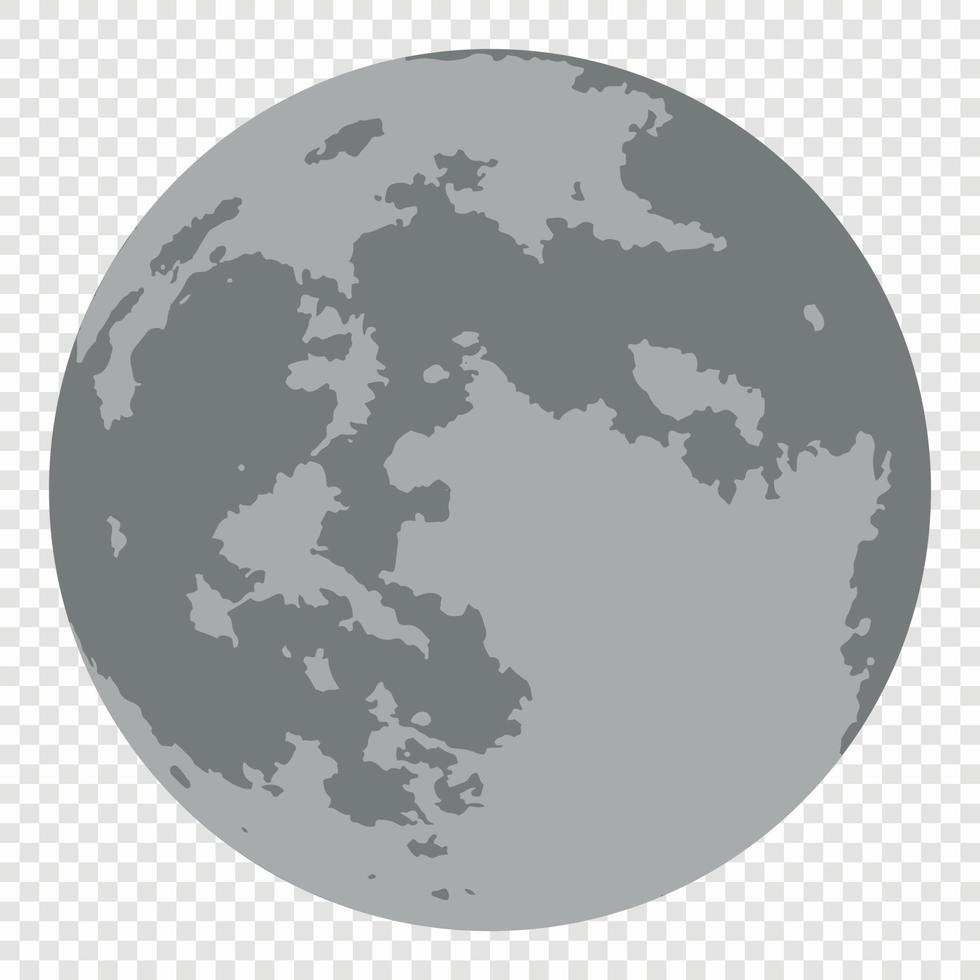 mapa de la luna aislado. ilustración vectorial vector