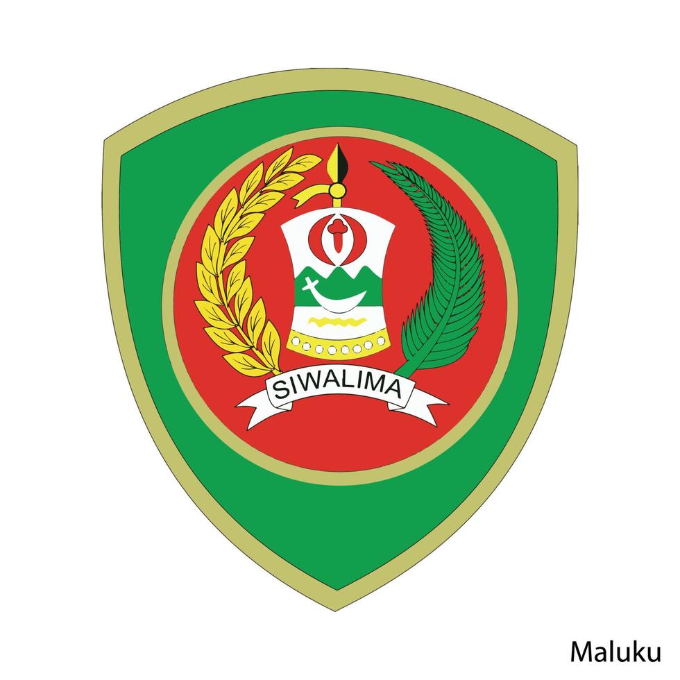 Coat of Arms of Maluku is a Indonesian region. Vector emblem