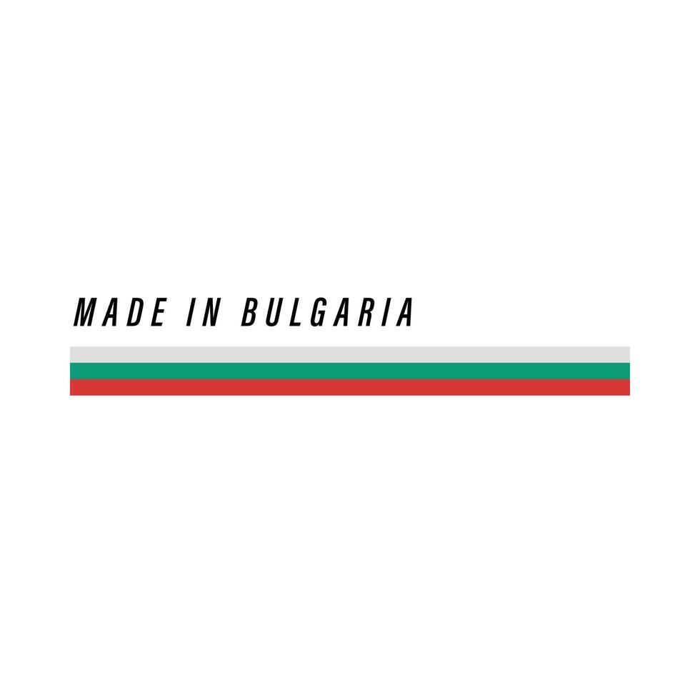 Made in Bulgaria, badge or label with flag isolated vector