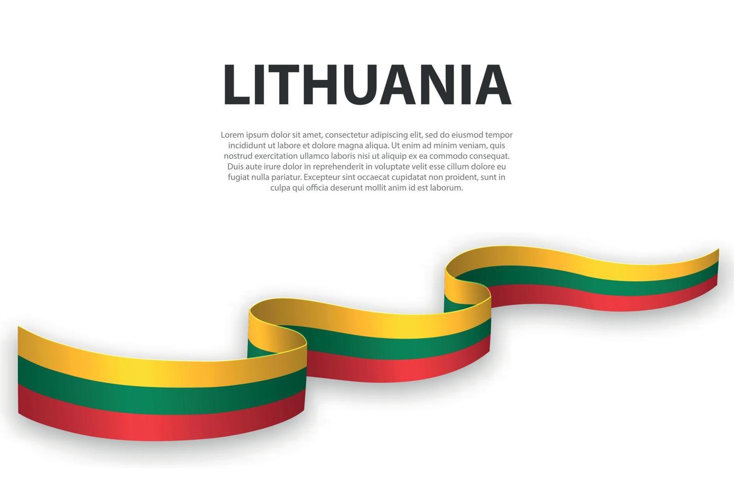 Waving ribbon or banner with flag of Lithuania vector