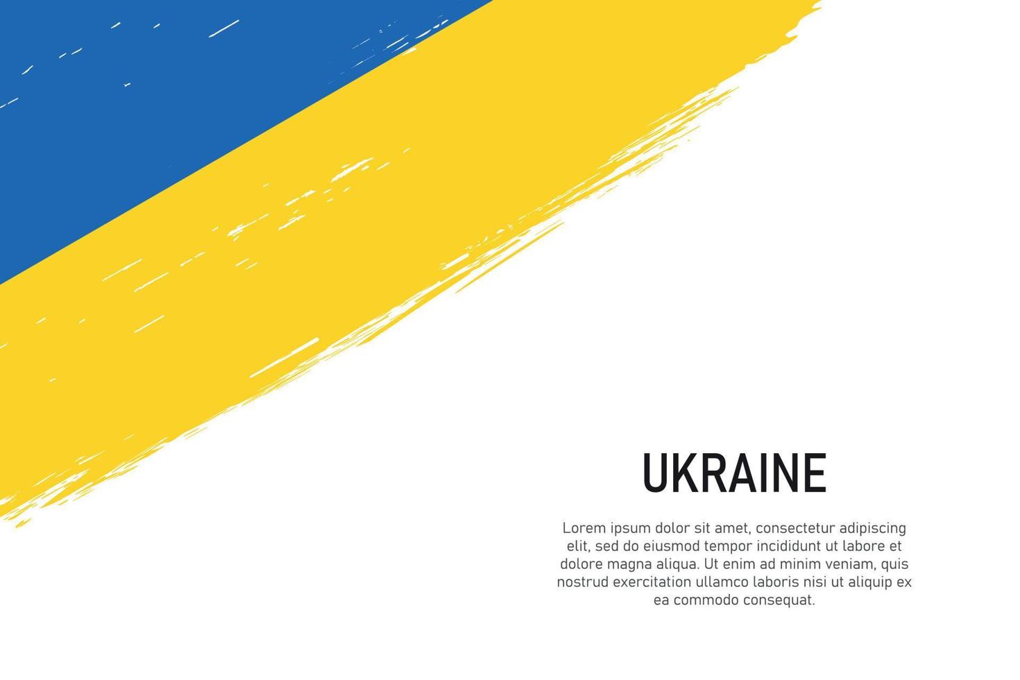 Fondo de trazo de pincel de estilo grunge con bandera de Ucrania vector