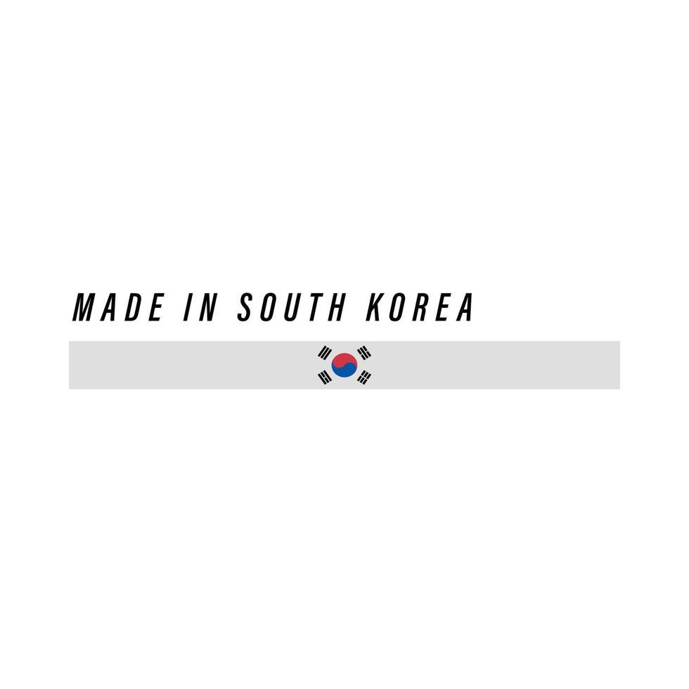 Made in South Korea, badge or label with flag isolated vector