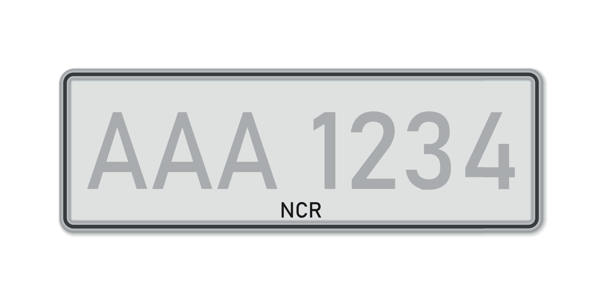 Car number plate. Vehicle registration license of Philippines vector