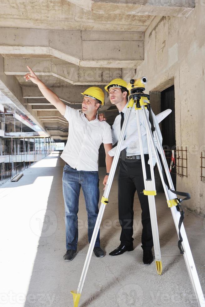 Team of architects on construciton site photo
