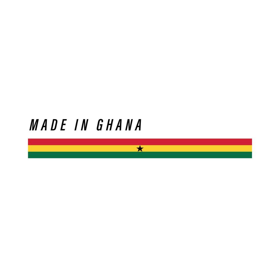 Made in Ghana, badge or label with flag isolated vector