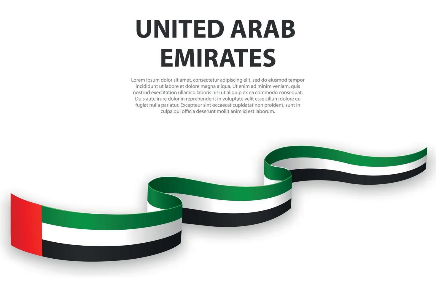 Waving ribbon or banner with flag of United Arab Emirates vector