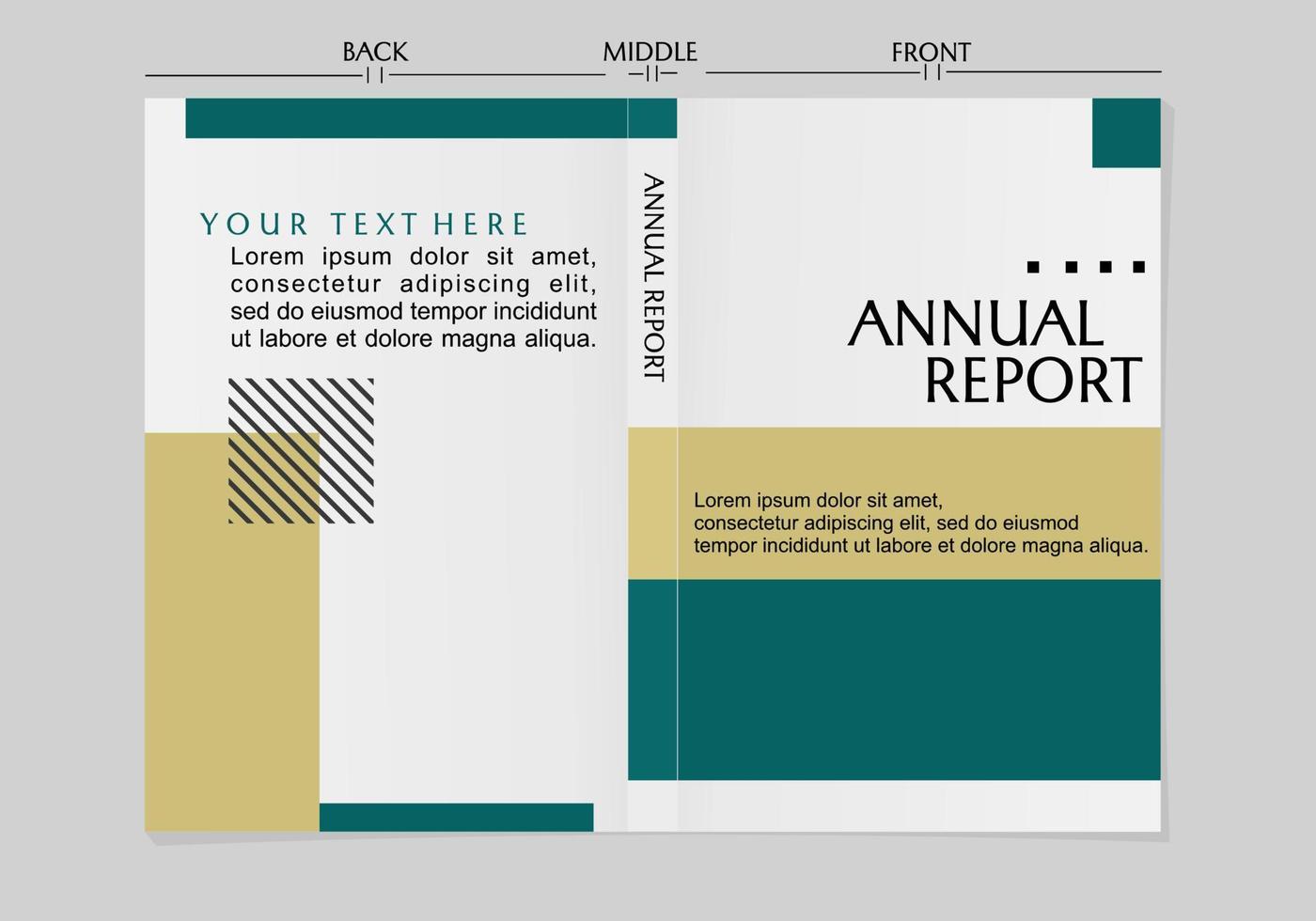 trendy and simple annual book cover. green and gray abstract geometric design vector