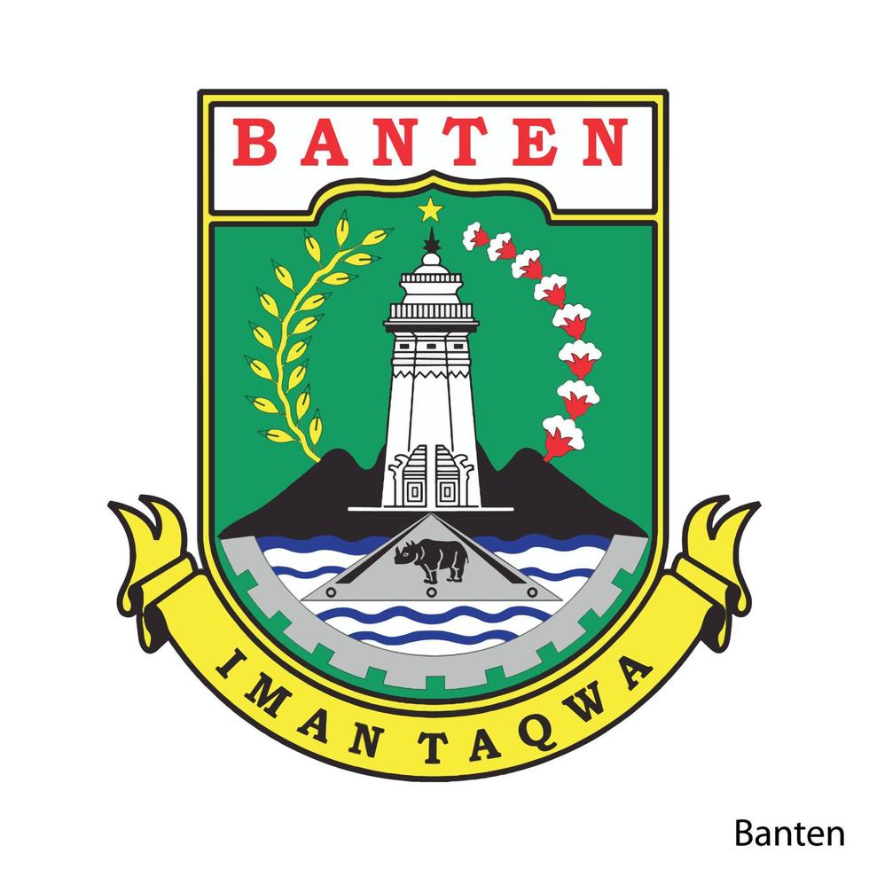 escudo de armas de banten es una región de Indonesia. emblema vectorial vector