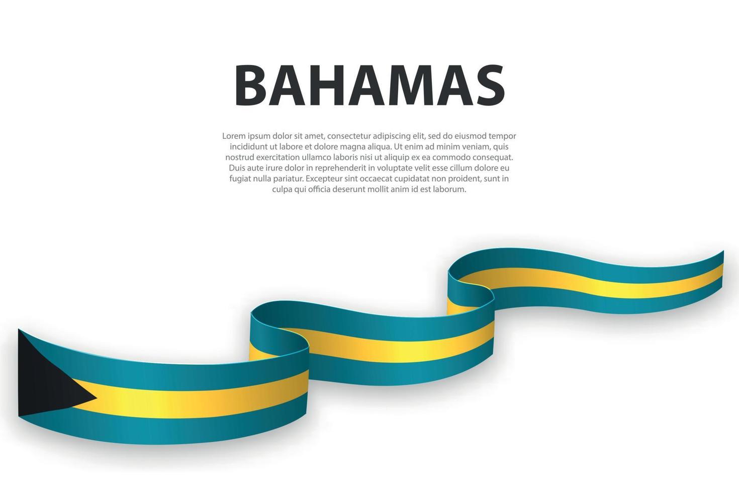 cinta ondeante o pancarta con bandera de bahamas vector