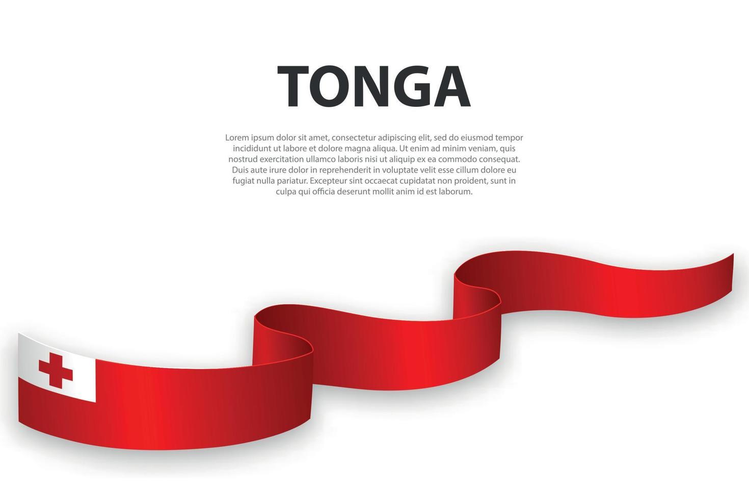 Waving ribbon or banner with flag of Tonga vector