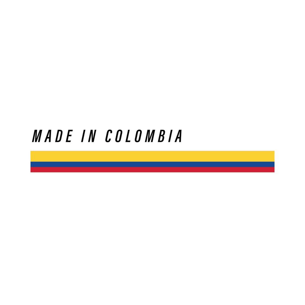 Made in Colombia, badge or label with flag isolated vector