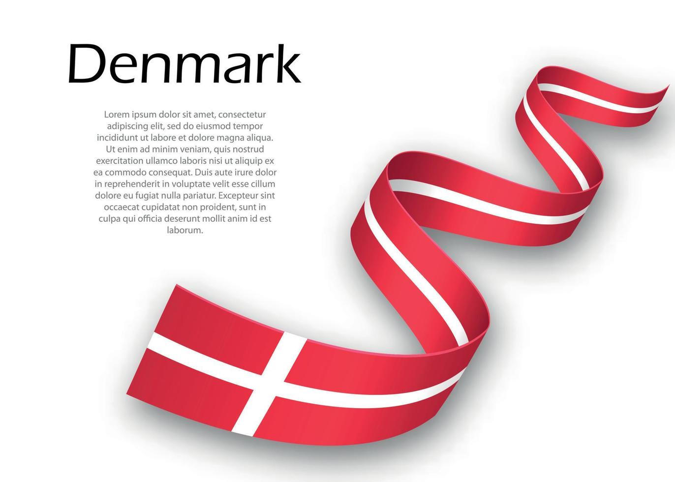 cinta ondeante o pancarta con bandera de Dinamarca vector