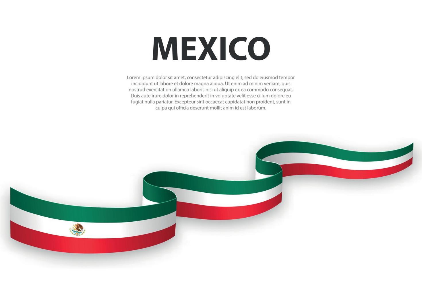Waving ribbon or banner with flag of Mexico vector