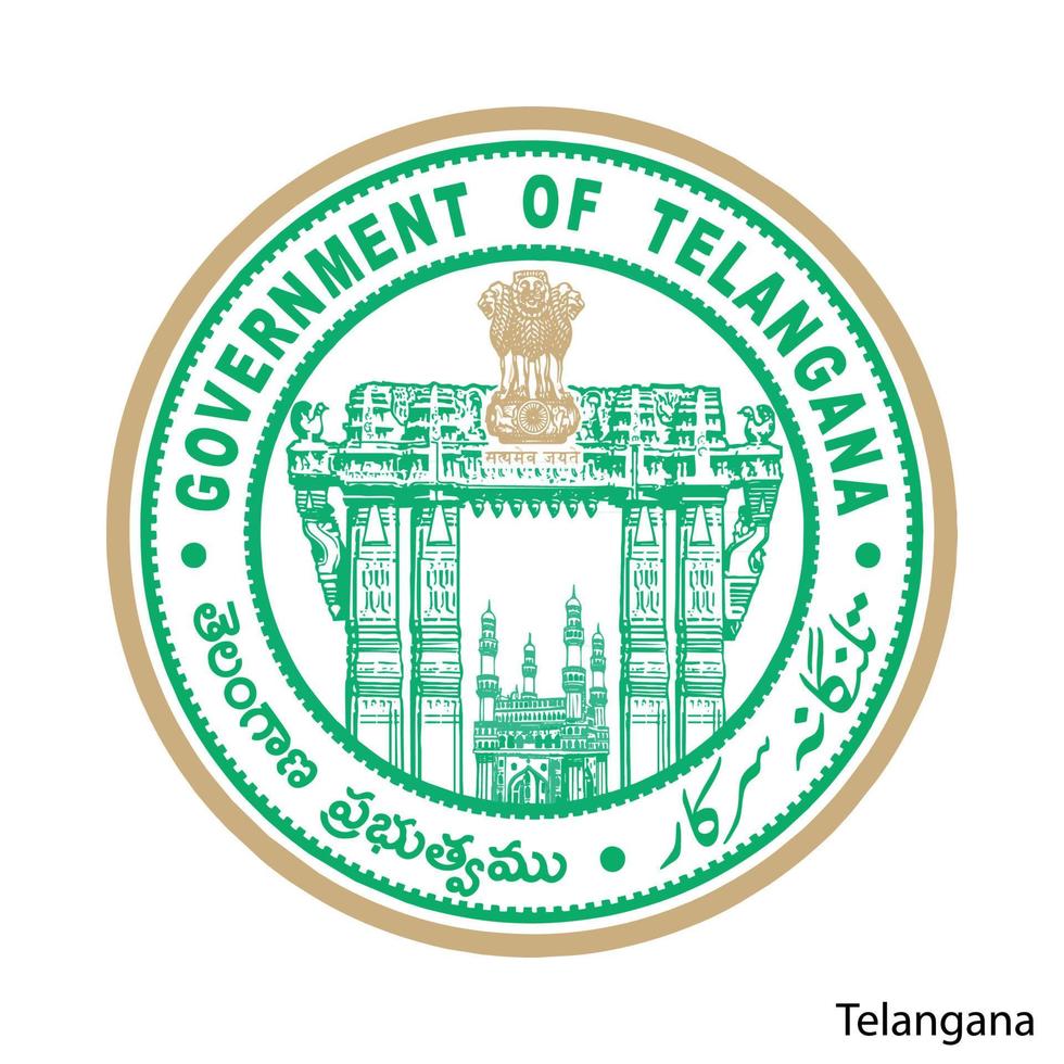 Coat of Arms of Telangana is a Indian region. Vector emblem