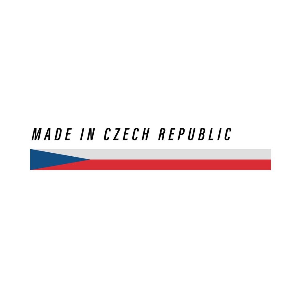 Made in Czech Republic, badge or label with flag isolated vector