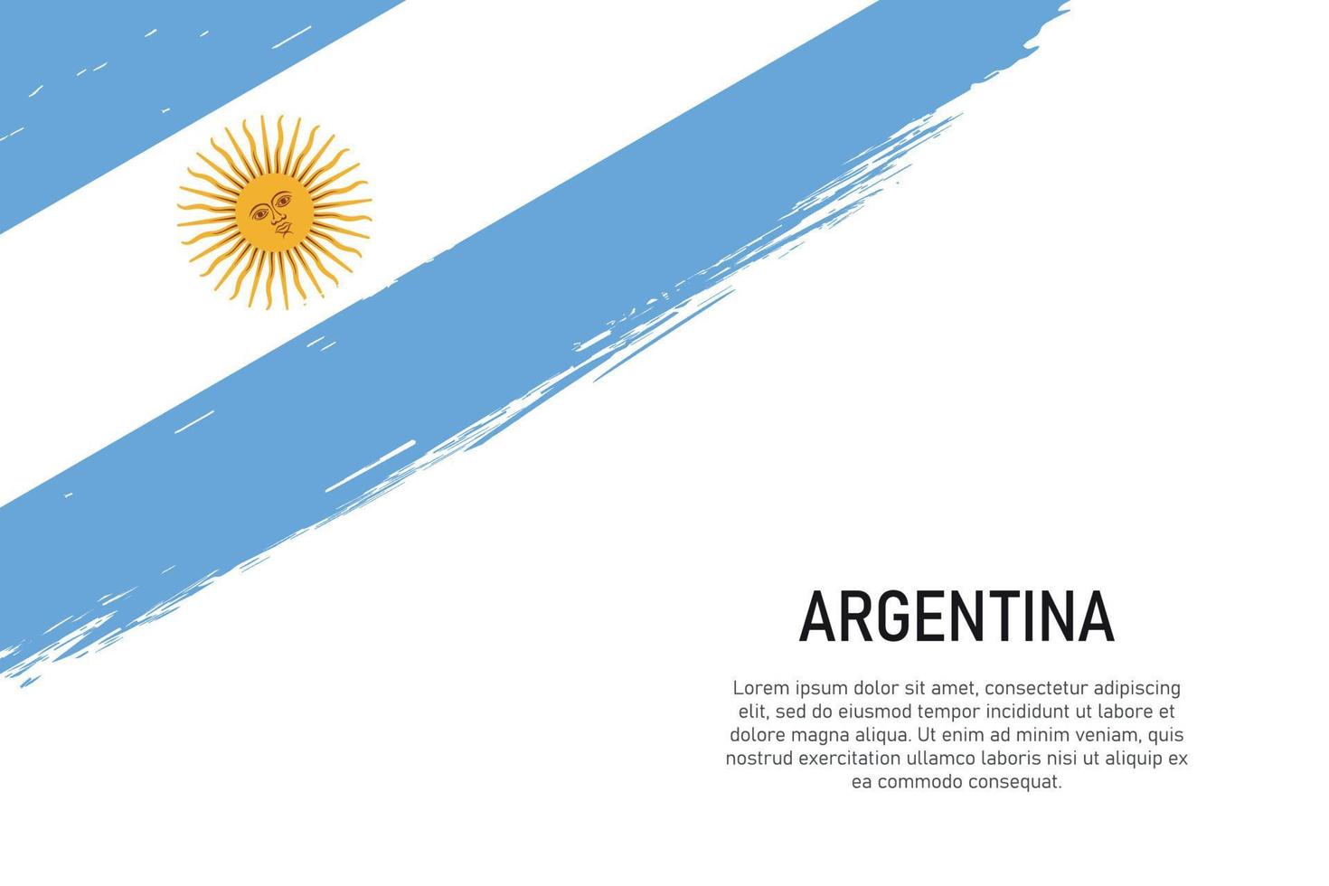 Fondo de trazo de pincel de estilo grunge con bandera de Argentina vector