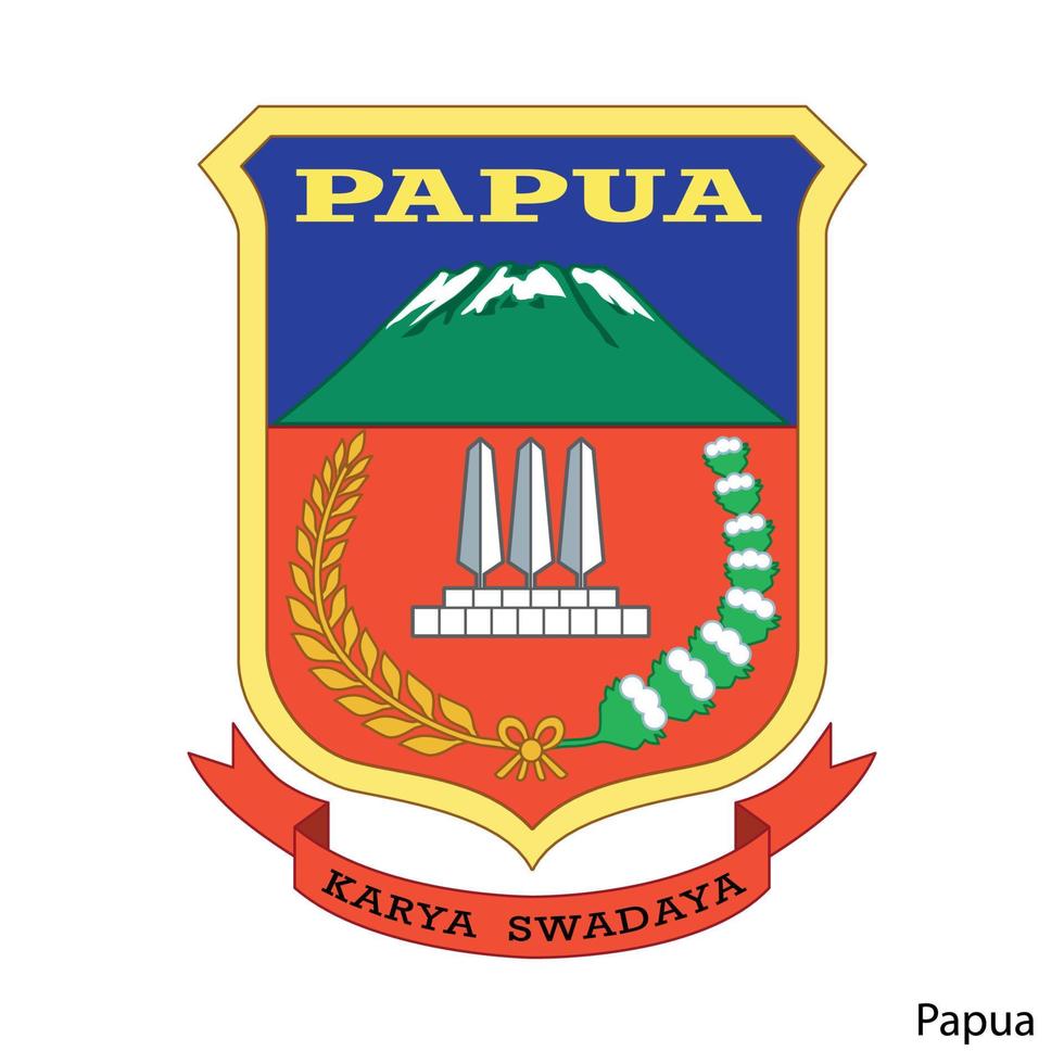 Coat of Arms of Papua is a Indonesian region. Vector emblem