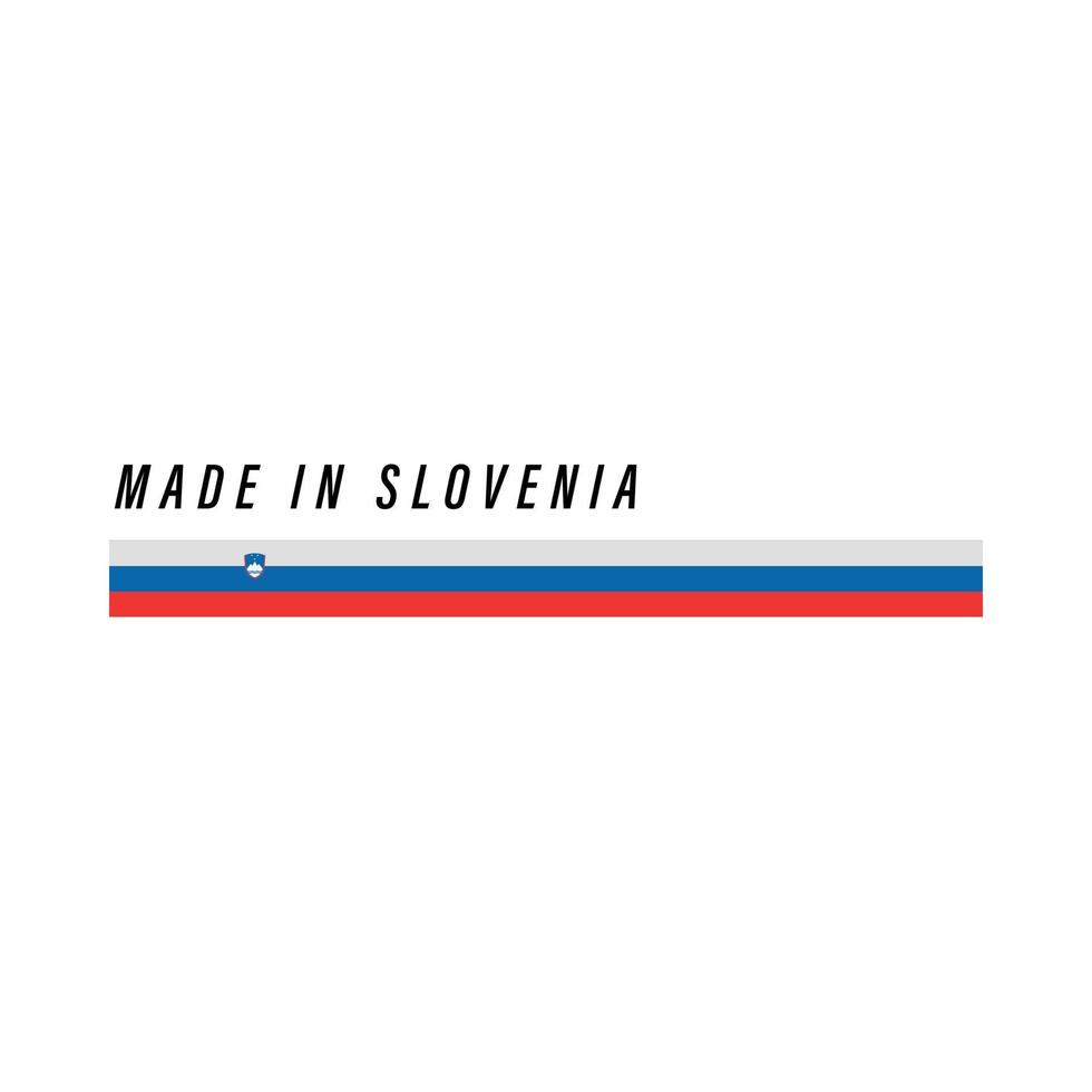 Made in Slovenia, badge or label with flag isolated vector