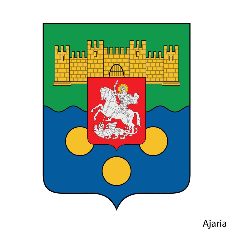 Coat of Arms of Ajaria is a Georgia region. Vector emblem