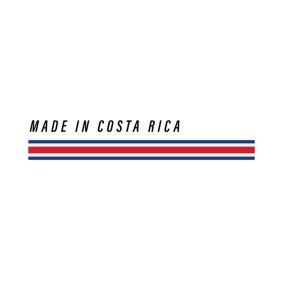 Made in Costa Rica, badge or label with flag isolated vector