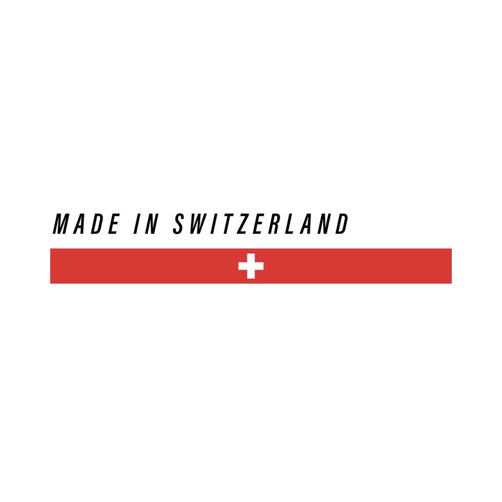 Made in Switzerland, badge or label with flag isolated vector