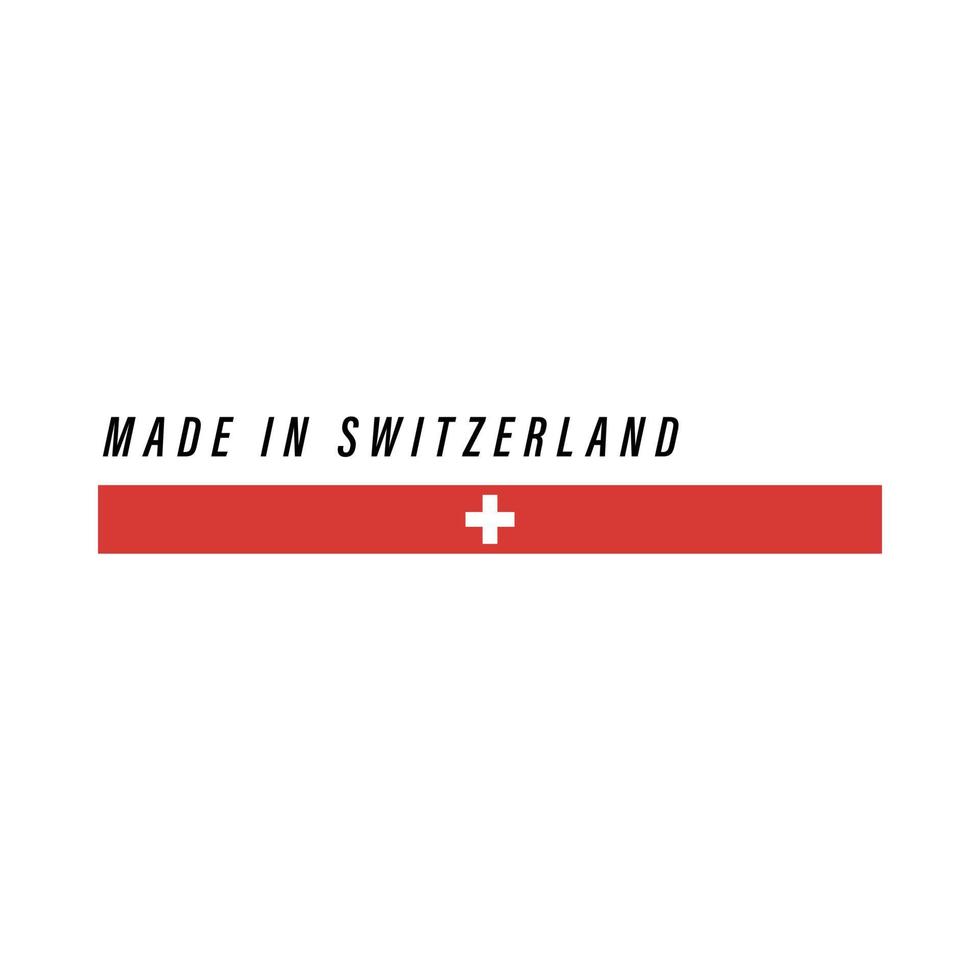 Made in Switzerland, badge or label with flag isolated vector