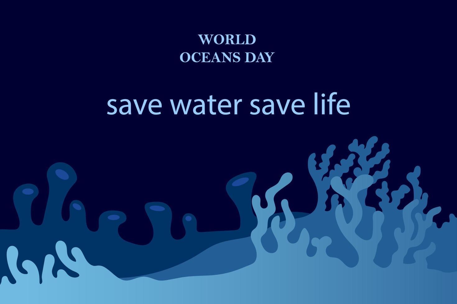 Underwater life paper style world ocean day vector