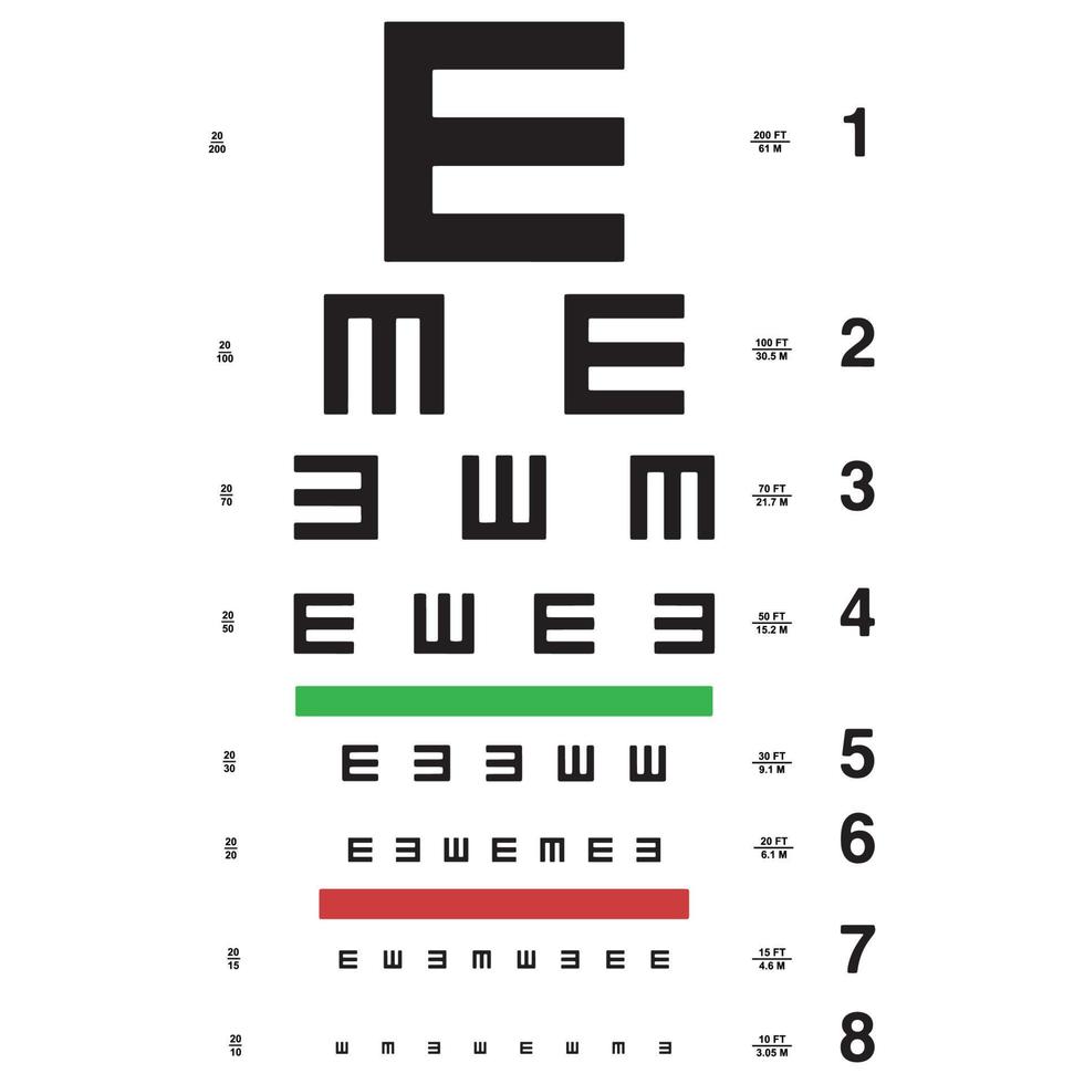 vector eye test chart. . Vector illustration