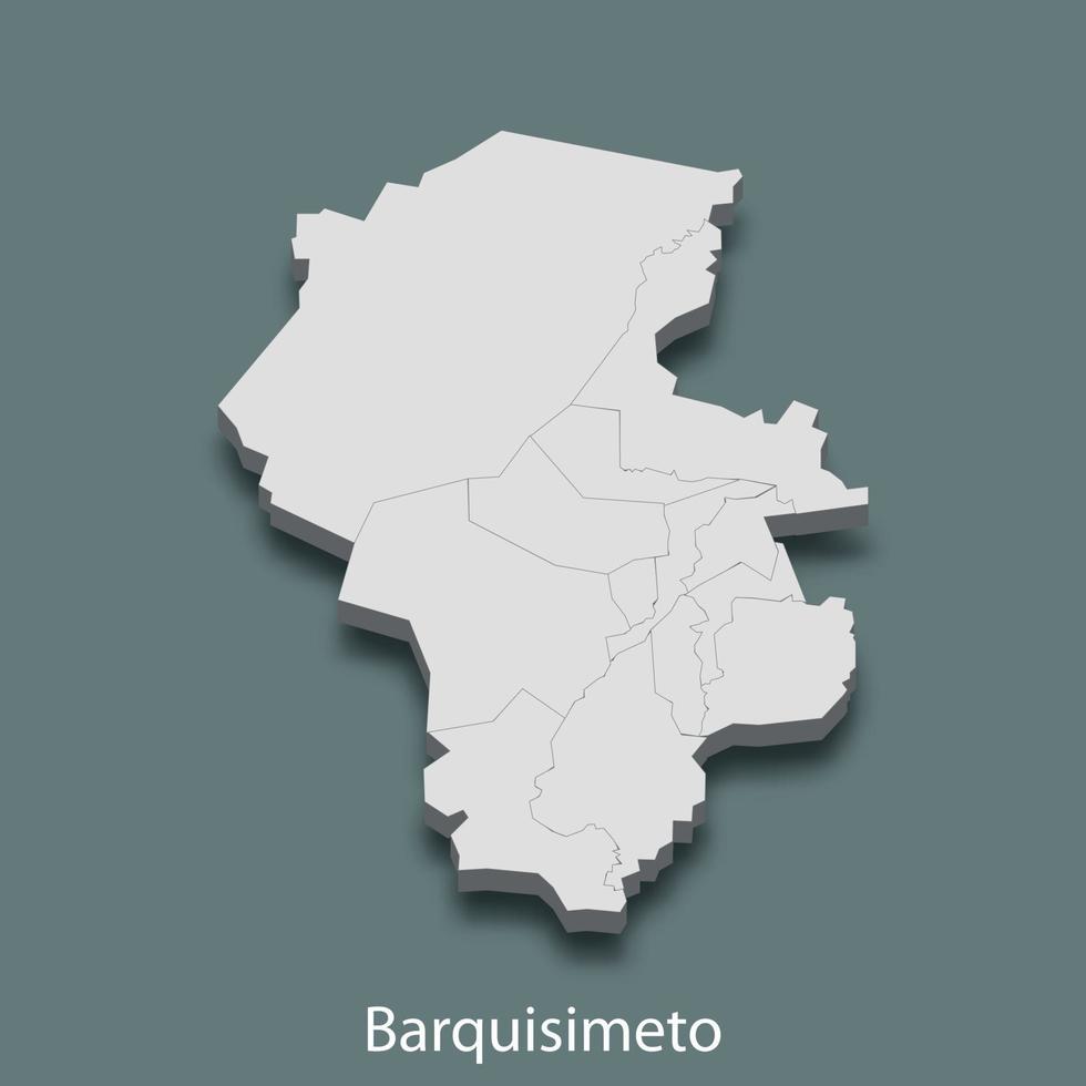 3d isometric map of Barquisimeto is a city of Venezuela vector