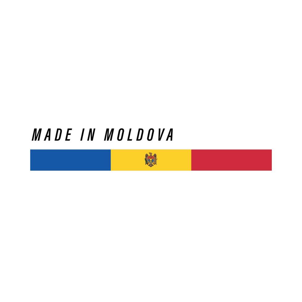 Made in Moldova, badge or label with flag isolated vector