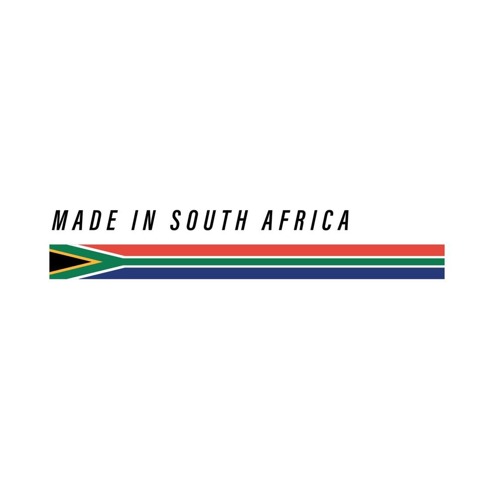 Made in South Africa, badge or label with flag isolated vector