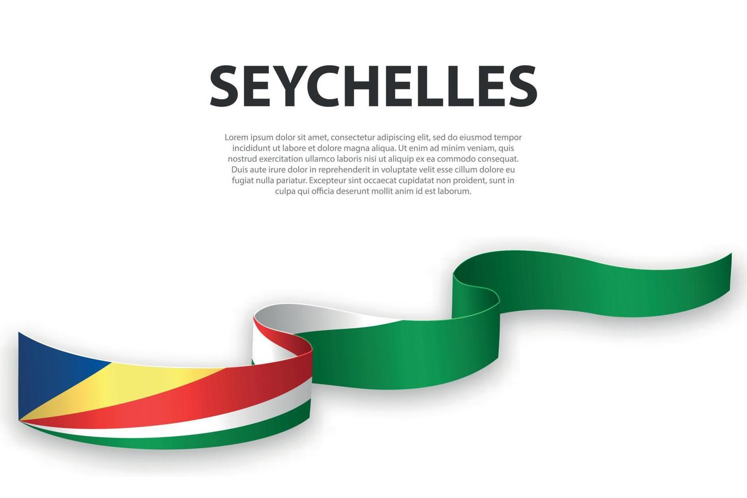 Waving ribbon or banner with flag of Seychelles vector