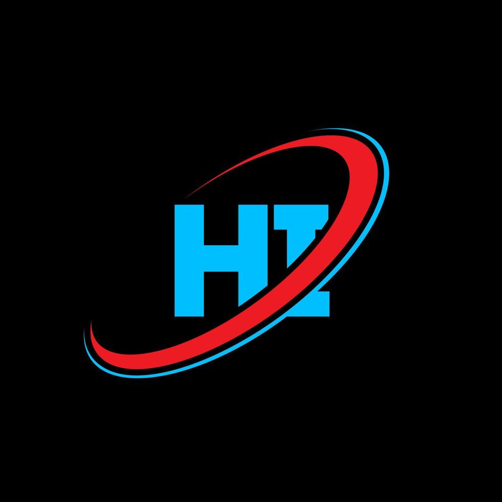 HI H I letter logo design. Initial letter HI linked circle uppercase monogram logo red and blue. HI logo, H I design. hi, h i vector