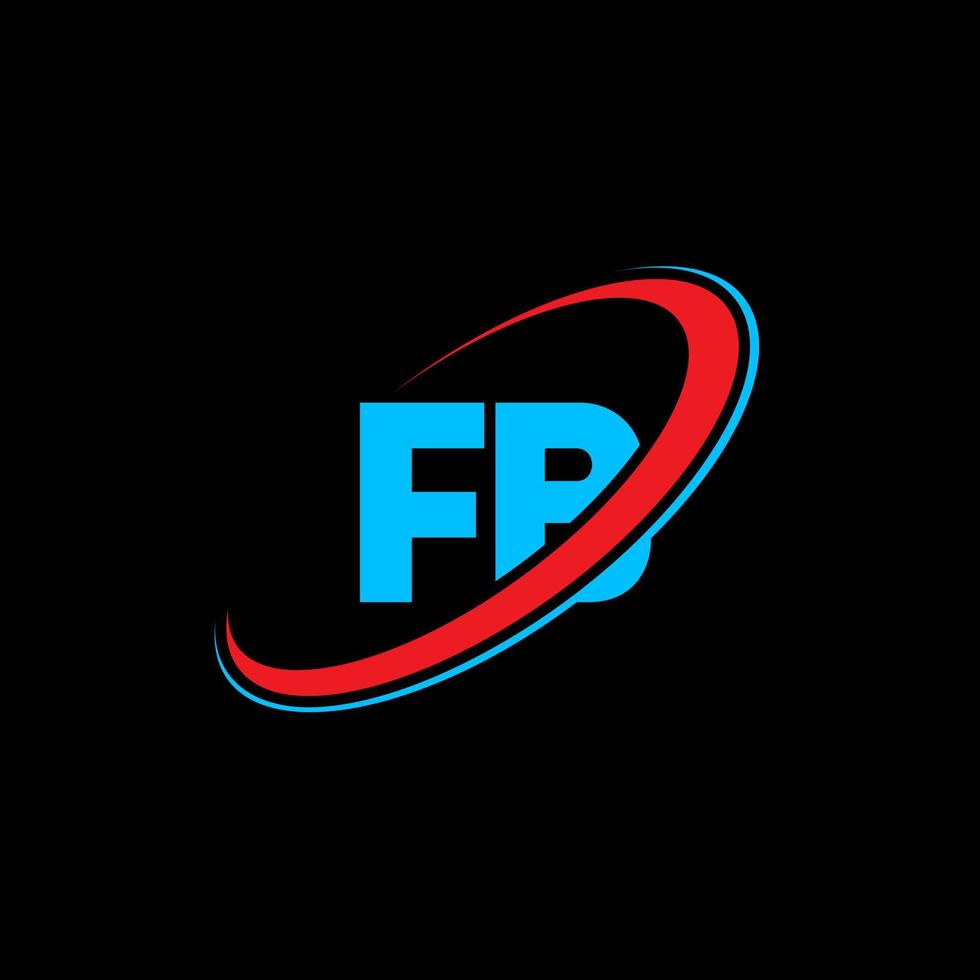 FB F B letter logo design. Initial letter FB linked circle uppercase monogram logo red and blue. FB logo, F B design. fb, f b vector