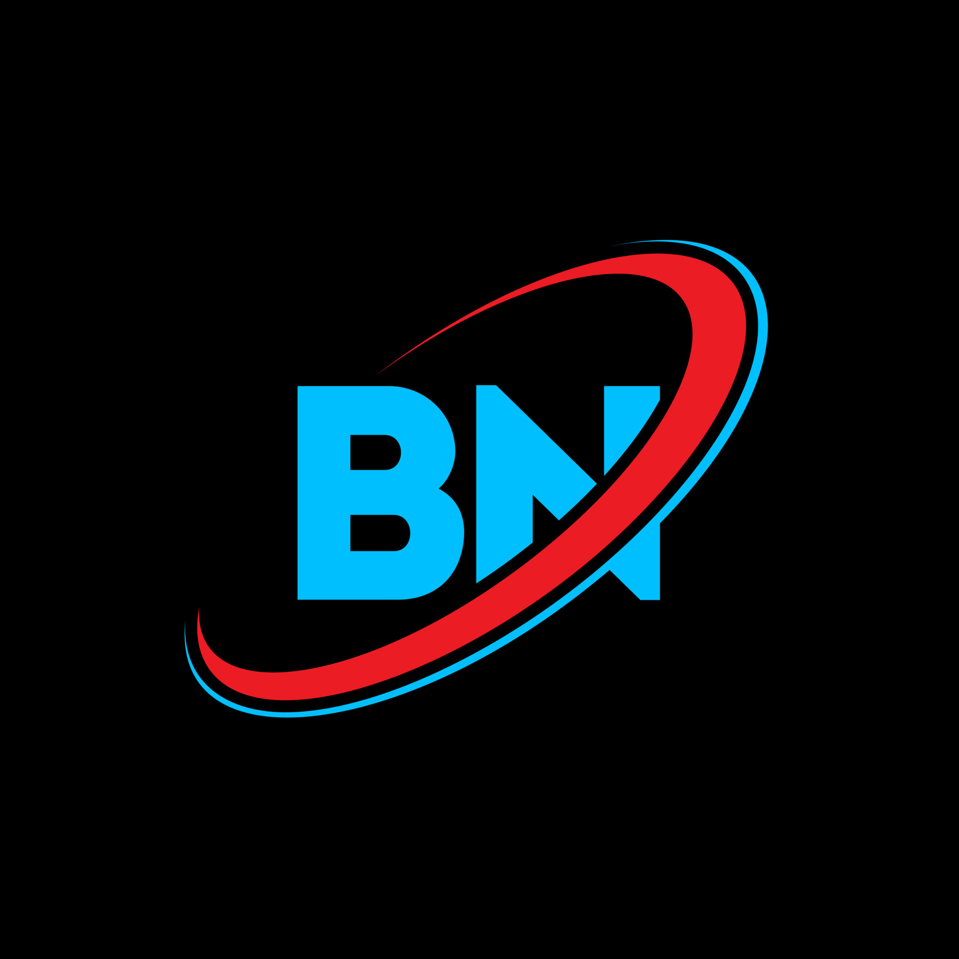 BN B N letter logo design. Initial letter BN linked circle