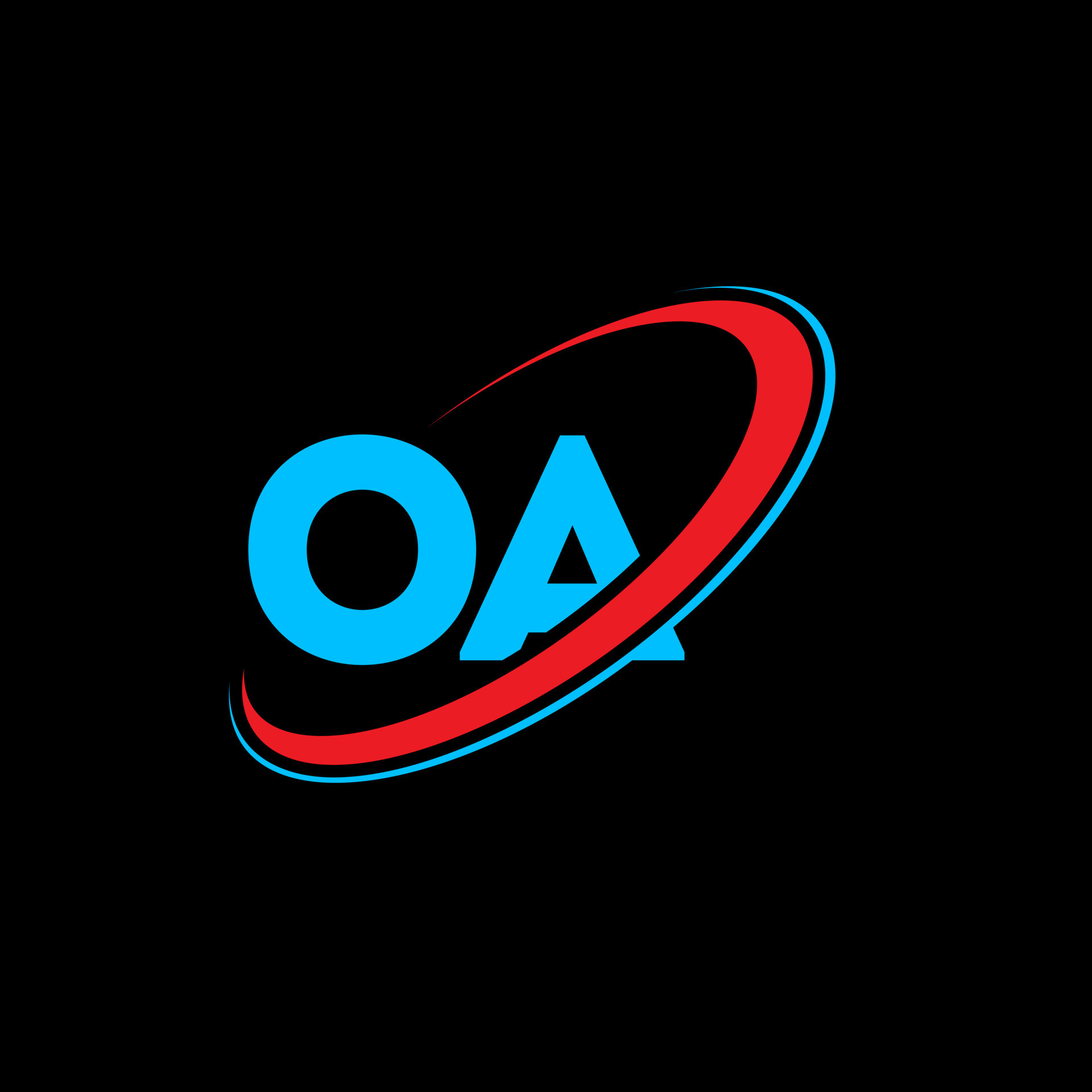 un logotipo. un diseño. letra oa azul y roja. diseño de logotipo de