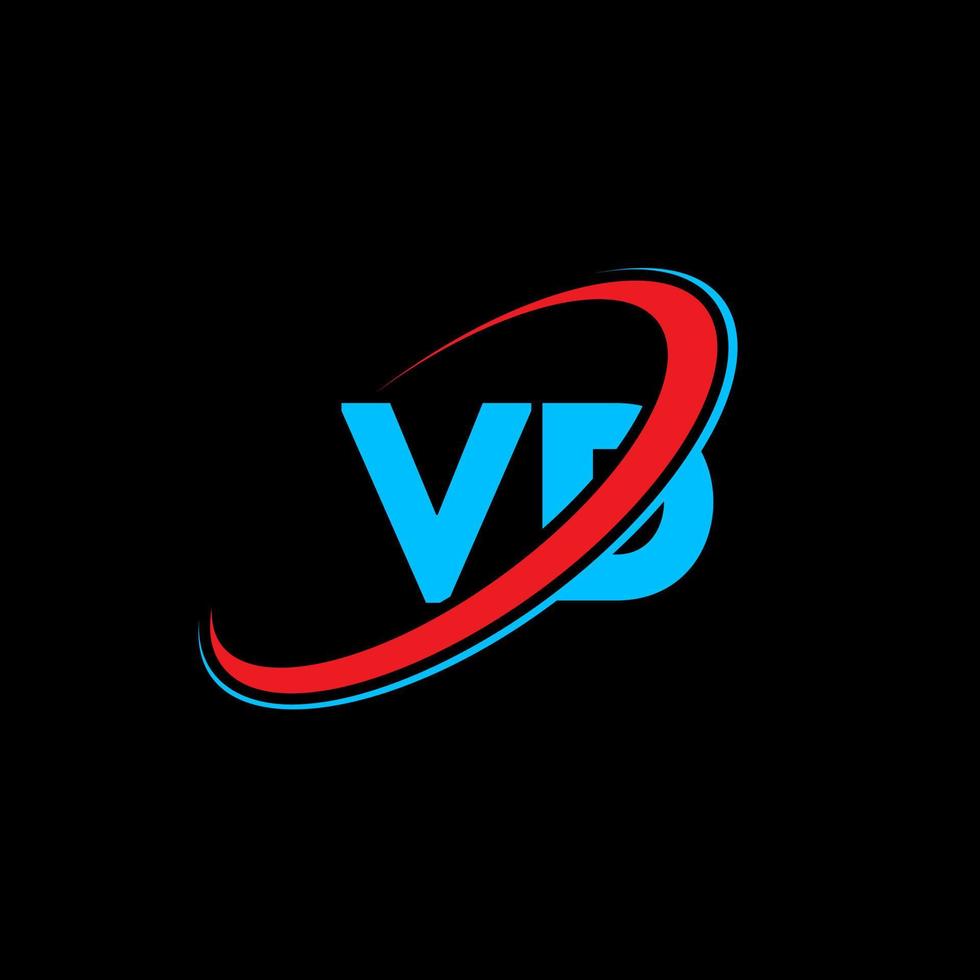 VD logo. VD design. Blue and red VD letter. VD letter logo design. Initial letter VD linked circle uppercase monogram logo. vector