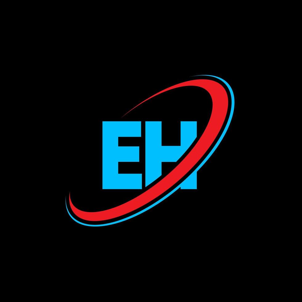 eh logo. jaja diseño. letra eh azul y roja. diseño del logotipo de la letra eh. letra inicial eh círculo vinculado logotipo de monograma en mayúsculas. vector