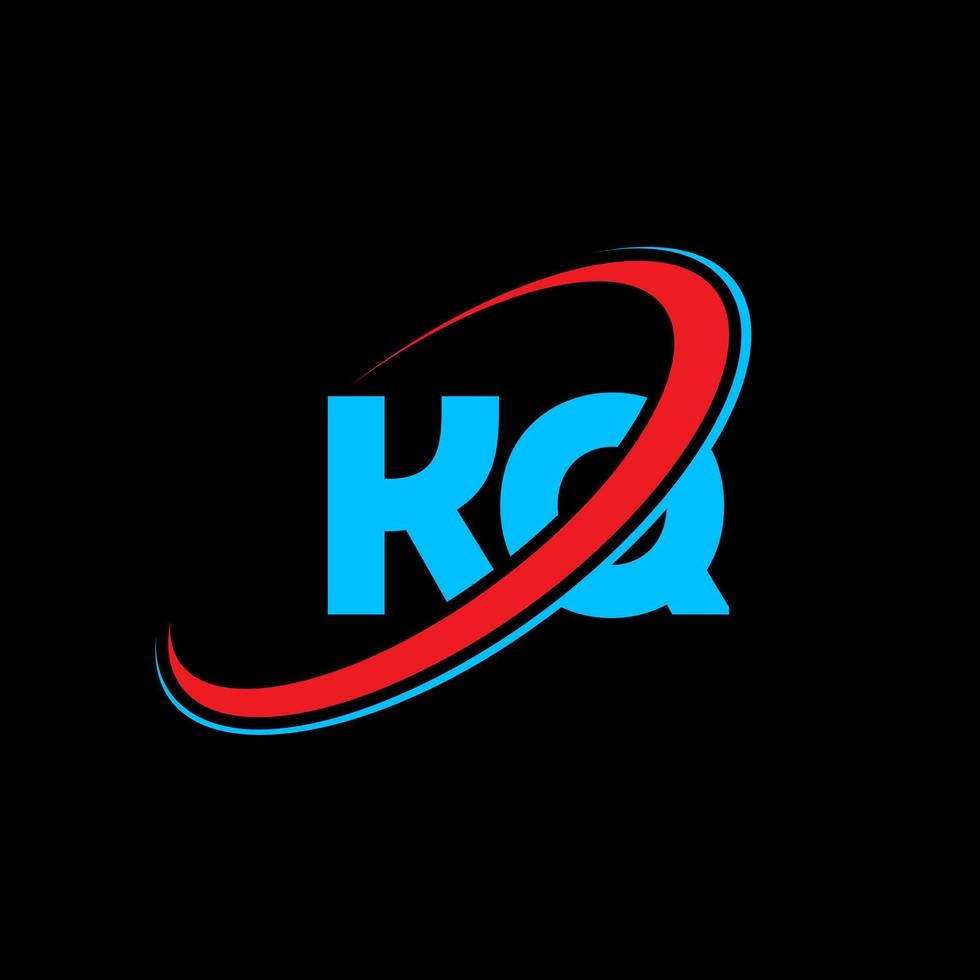 logotipo de kq. diseño kq. letra kq azul y roja. diseño del logotipo de