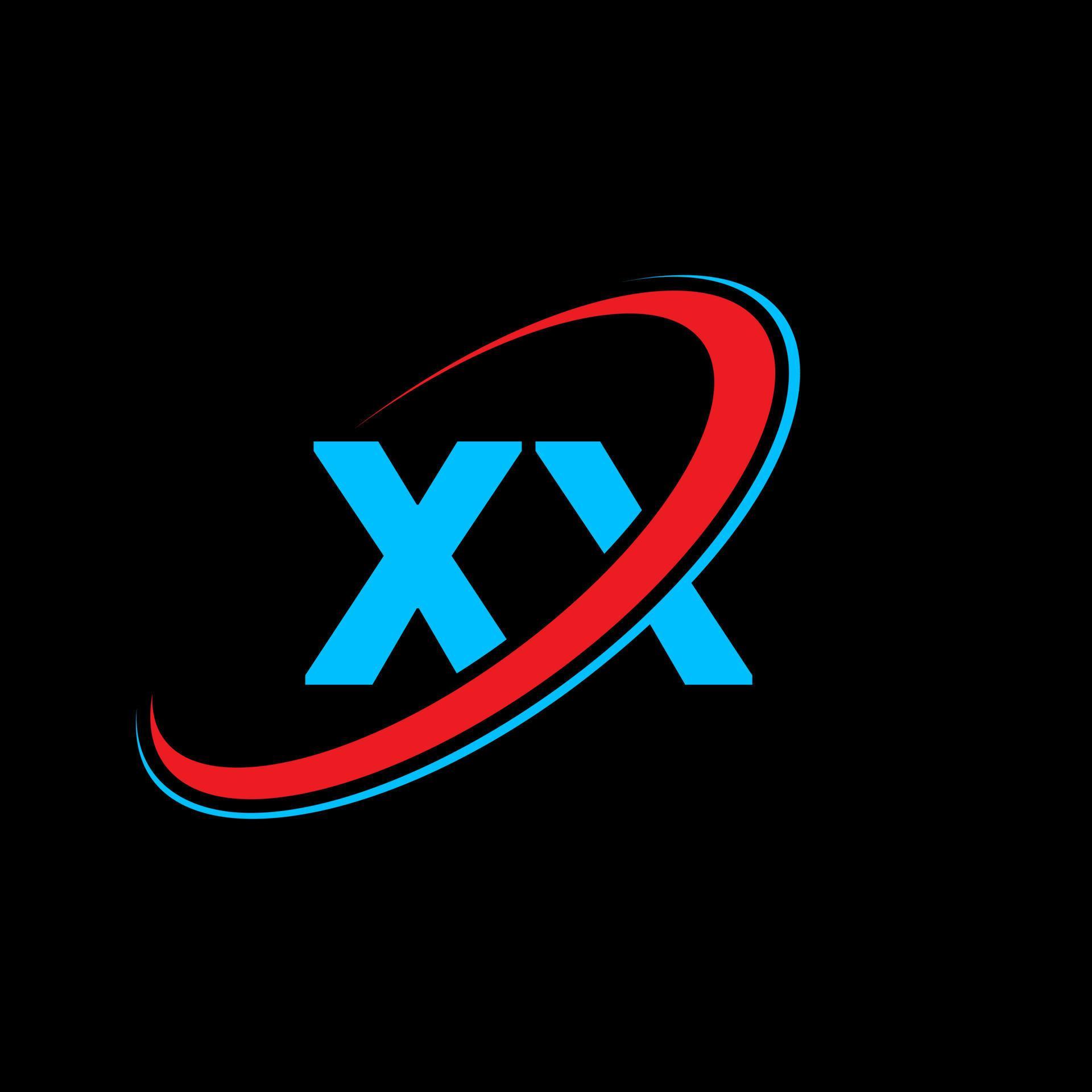 XX X X letter logo design. Initial letter XX linked circle uppercase