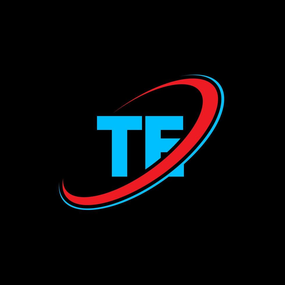 TE T E letter logo design. Initial letter TE linked circle uppercase monogram logo red and blue. TE logo, T E design. te, t e vector