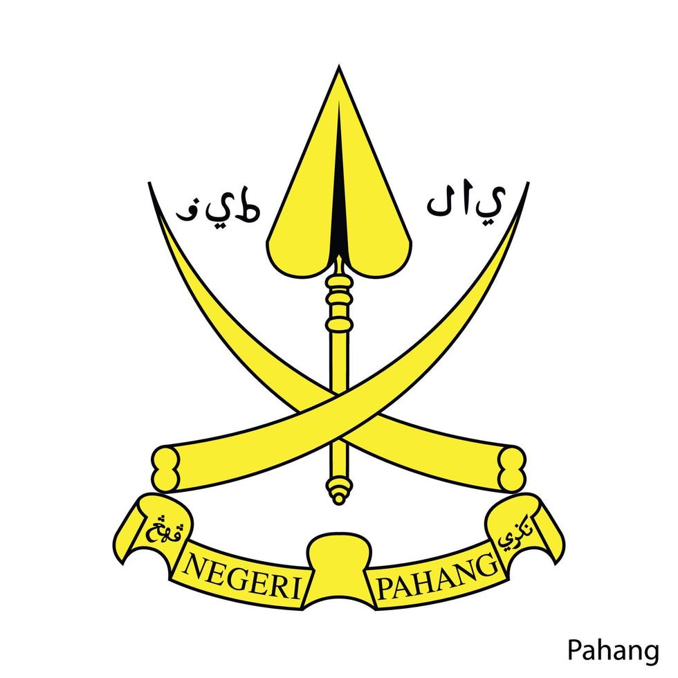 escudo de armas de pahang es una región de malasia. emblema vectorial vector