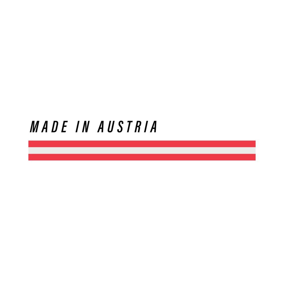 Made in Austria, badge or label with flag isolated vector