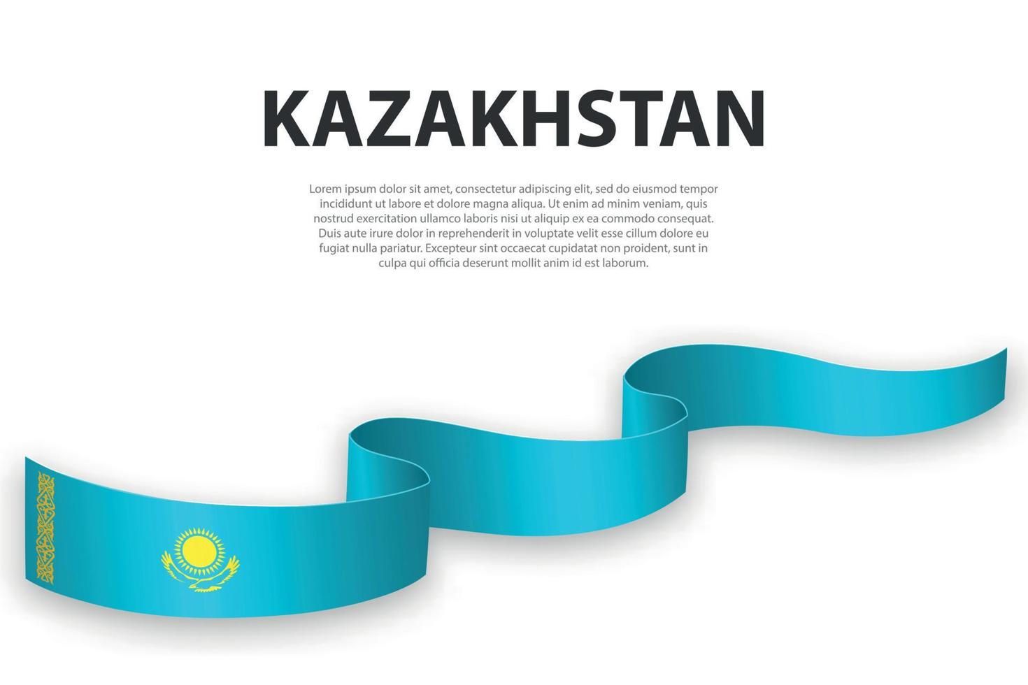 cinta ondeante o pancarta con la bandera de kazajstán. vector