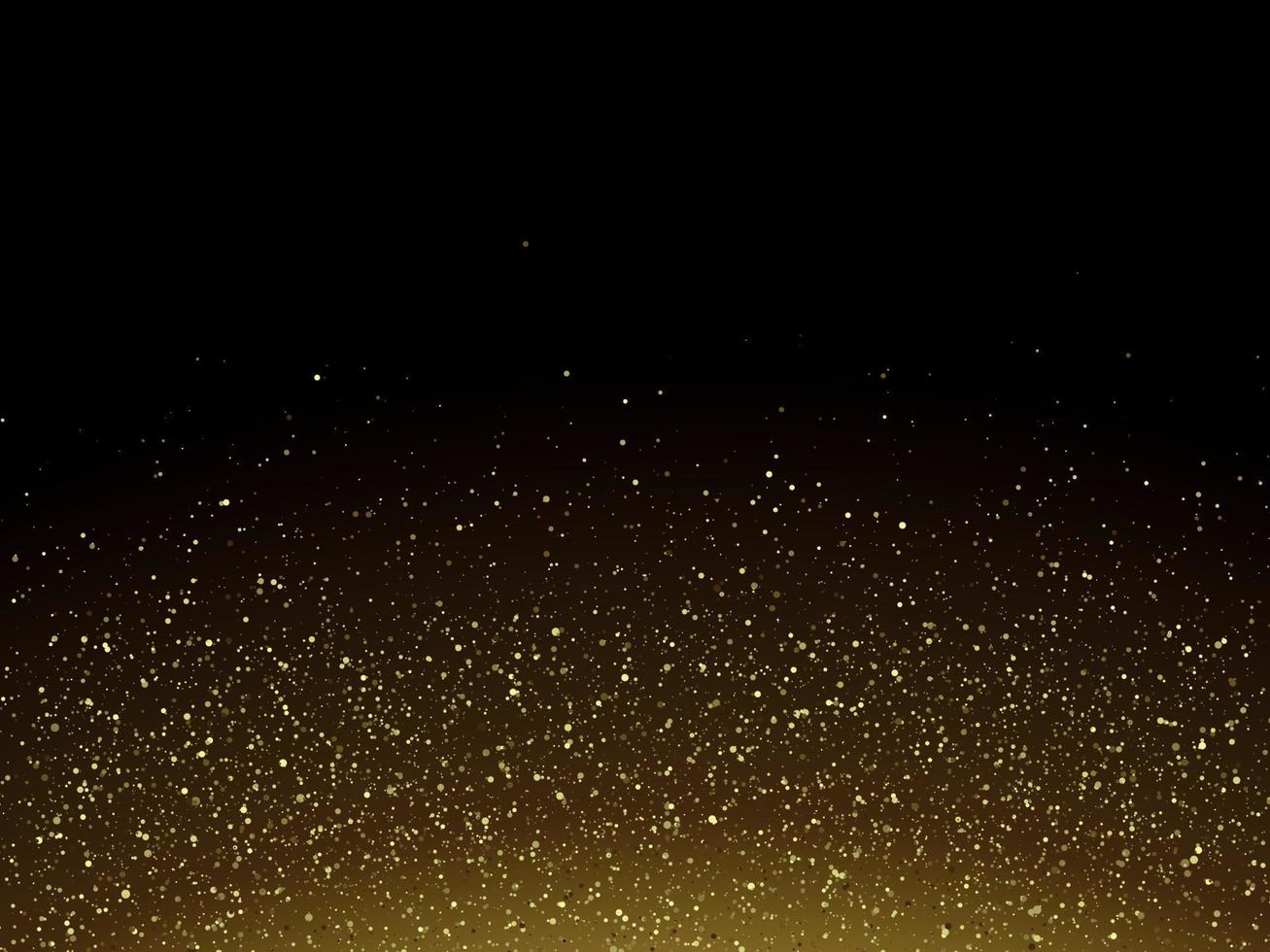 Colorful vector illustration with golden decorative elements over black background.