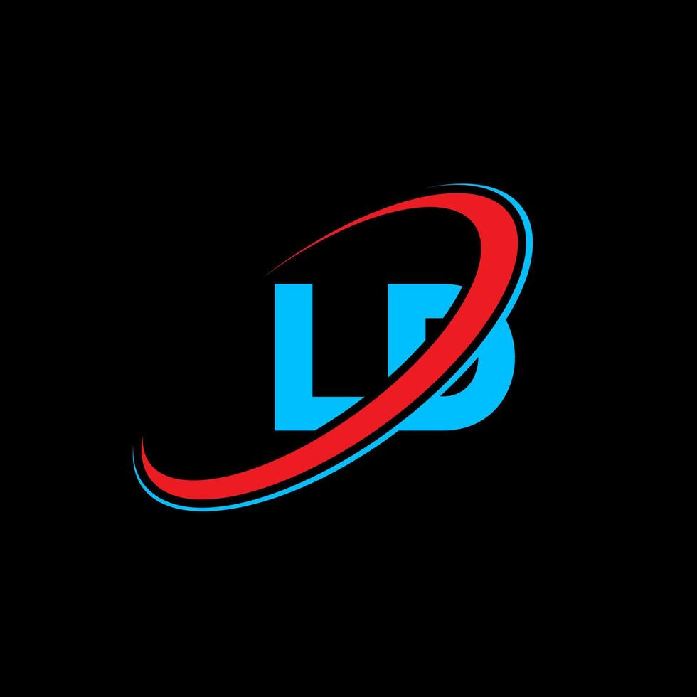 logotipo de ld. diseño antiguo. letra ld azul y roja. diseño del logotipo de la letra ld. letra inicial ld círculo vinculado logotipo de monograma en mayúsculas. vector